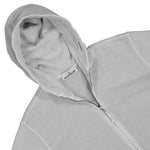 Stone Island Malfile Fleece Old Effect Zip Up Hoodie Sweater Pearl Grey Tracksuit Tops L1S156100032-S0060 V0161 Detail View 3 | GATE
