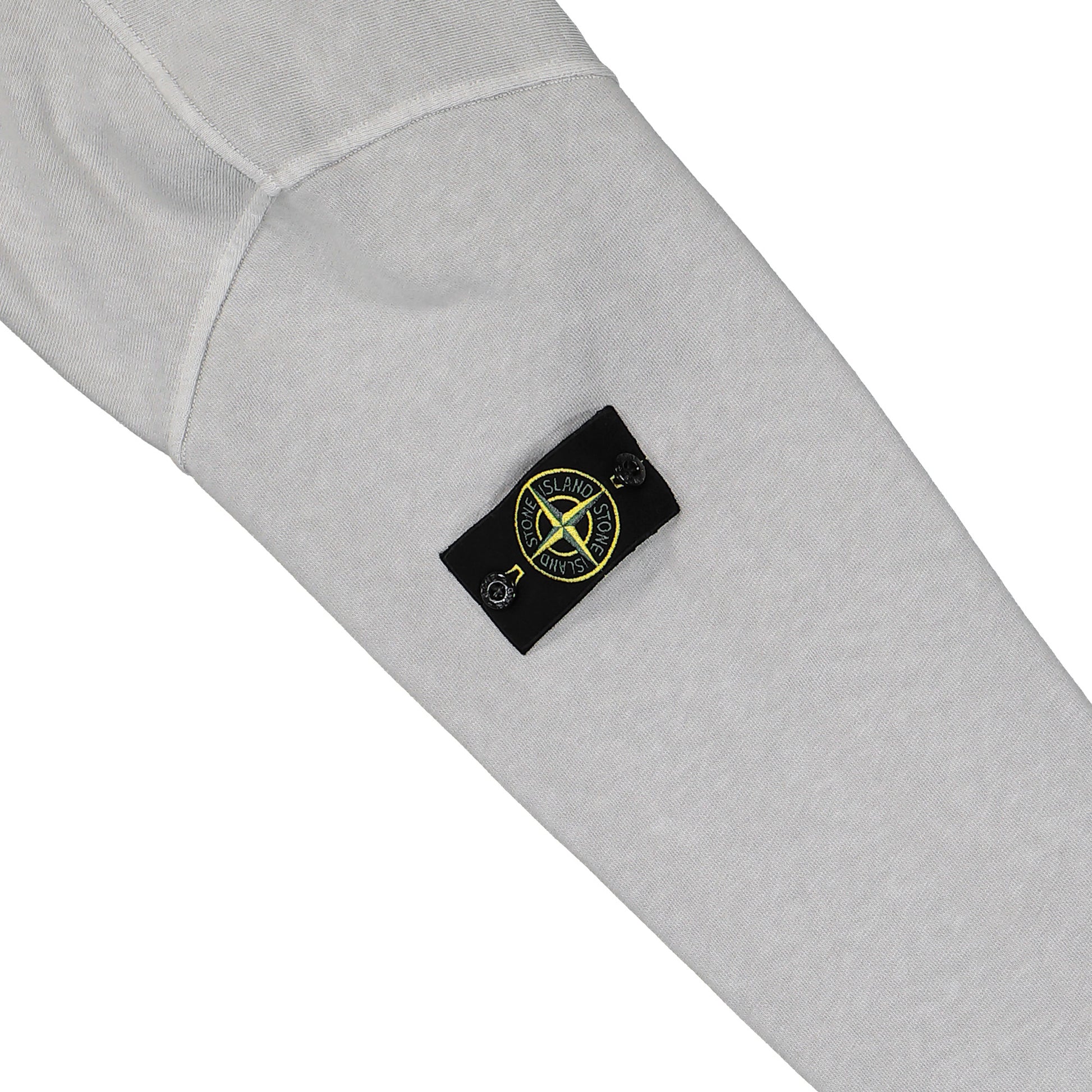 Stone Island Malfile Fleece Old Effect Zip Up Hoodie Sweater Pearl Grey Tracksuit Tops L1S156100032-S0060 V0161 Detail View 5 | GATE

