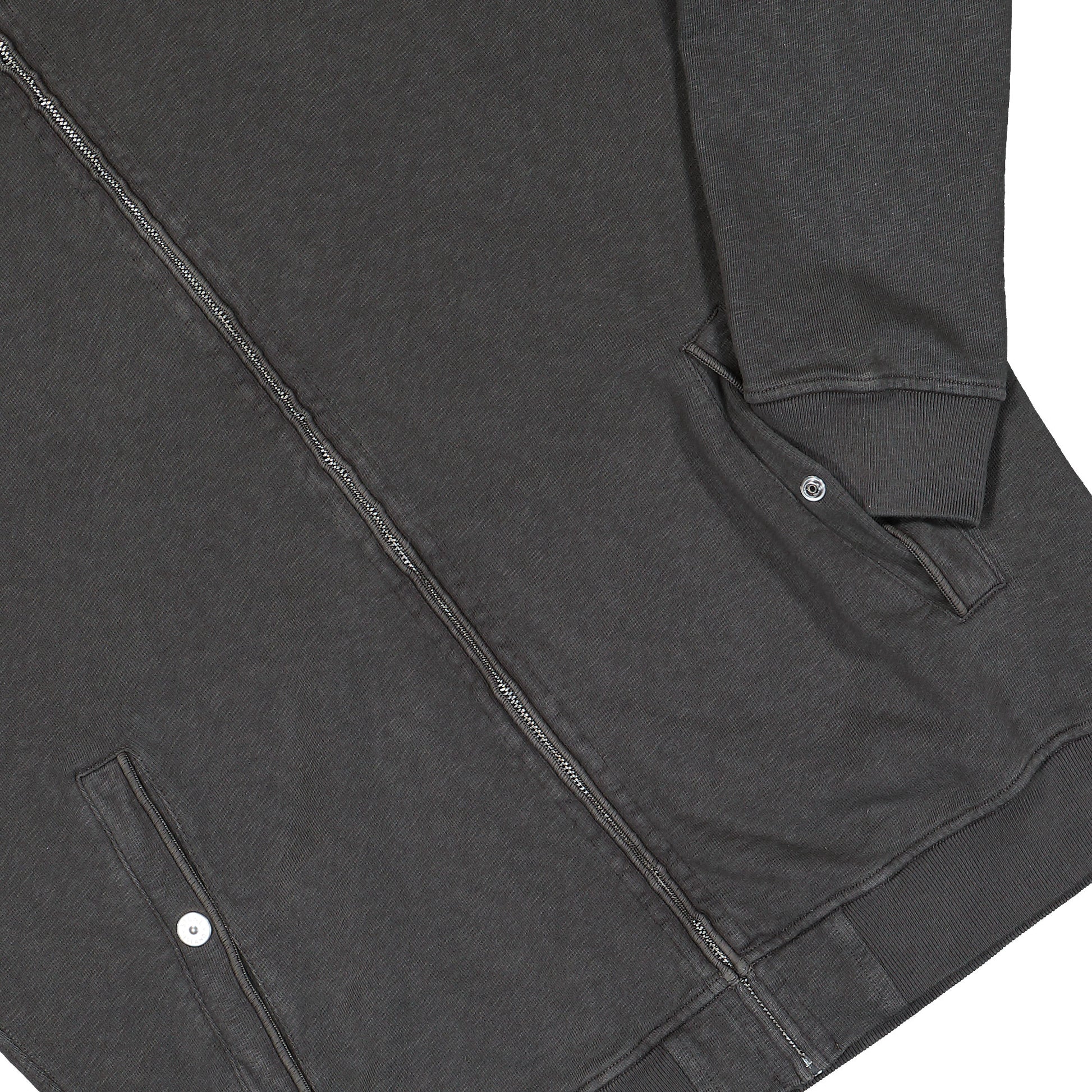 Stone Island Malfile Fleece Old Effect Zip Up Cardigan Charcoal  Tracksuit Tops L1S156100033-S0060 V0165 Detail View 4 | GATE
