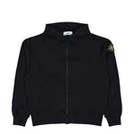 Stone Island Organic Cotton Fleece Zip Up Hoodie Sweater Black Tracksuit Tops L1S156100039-S0051 V0029 Detail View 1 | GATE
