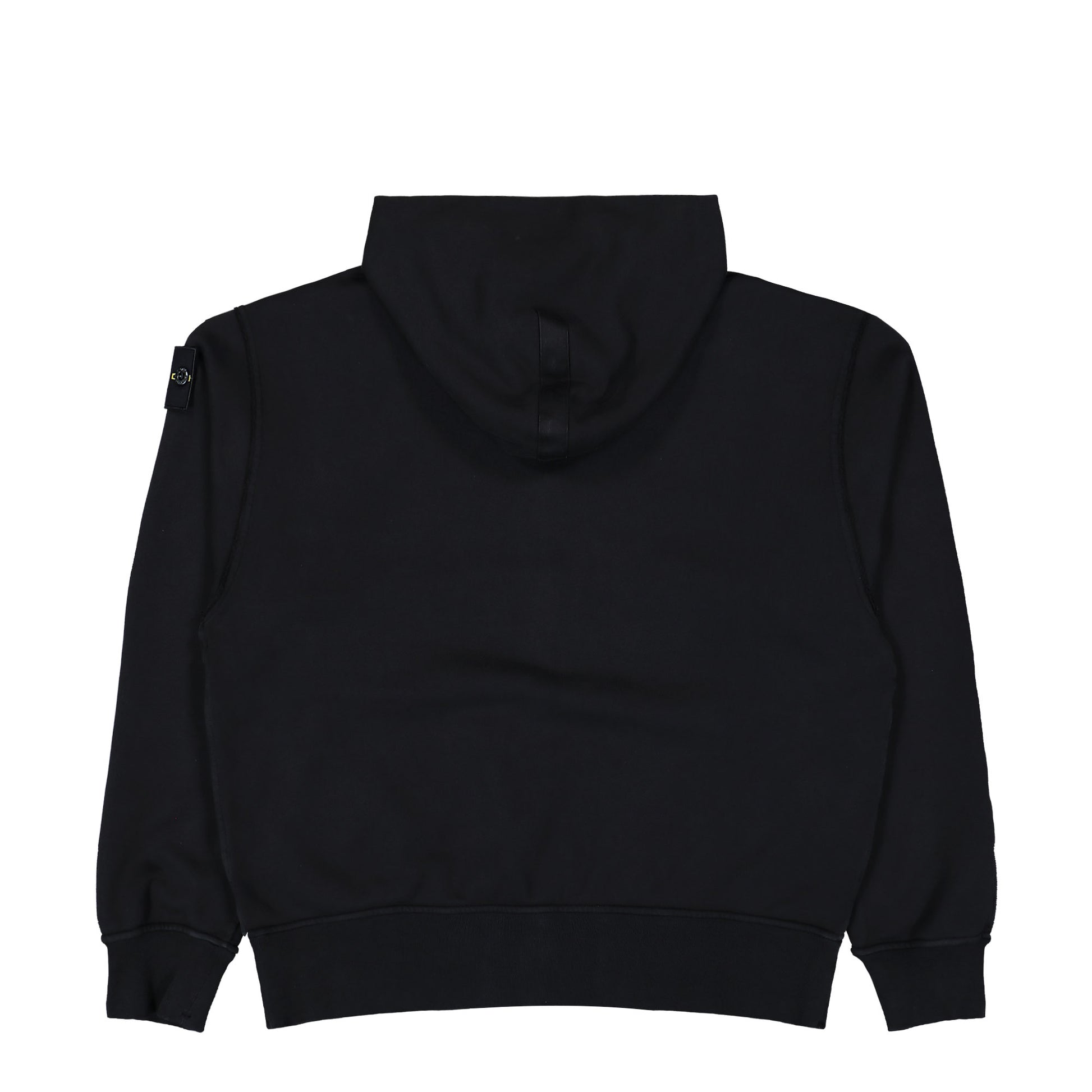 Stone Island Organic Cotton Fleece Zip Up Hoodie Sweater Black Tracksuit Tops L1S156100039-S0051 V0029 Detail View 2 | GATE
