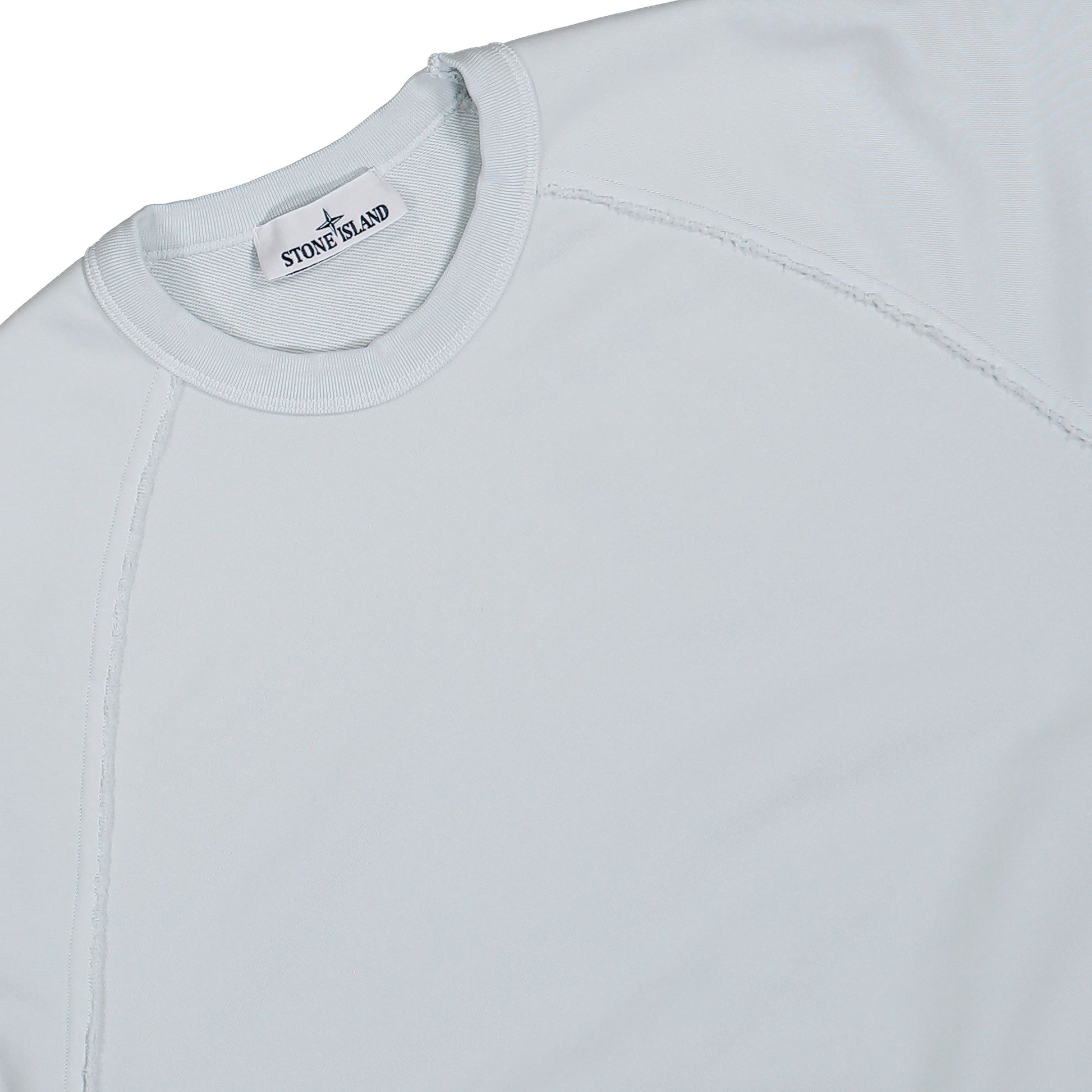 Stone Island Organic Cotton Fleece Sweatshirt Sky Blue Sweatshirts L1S156100041-S0051 V0041 Detail View 3 | GATE
