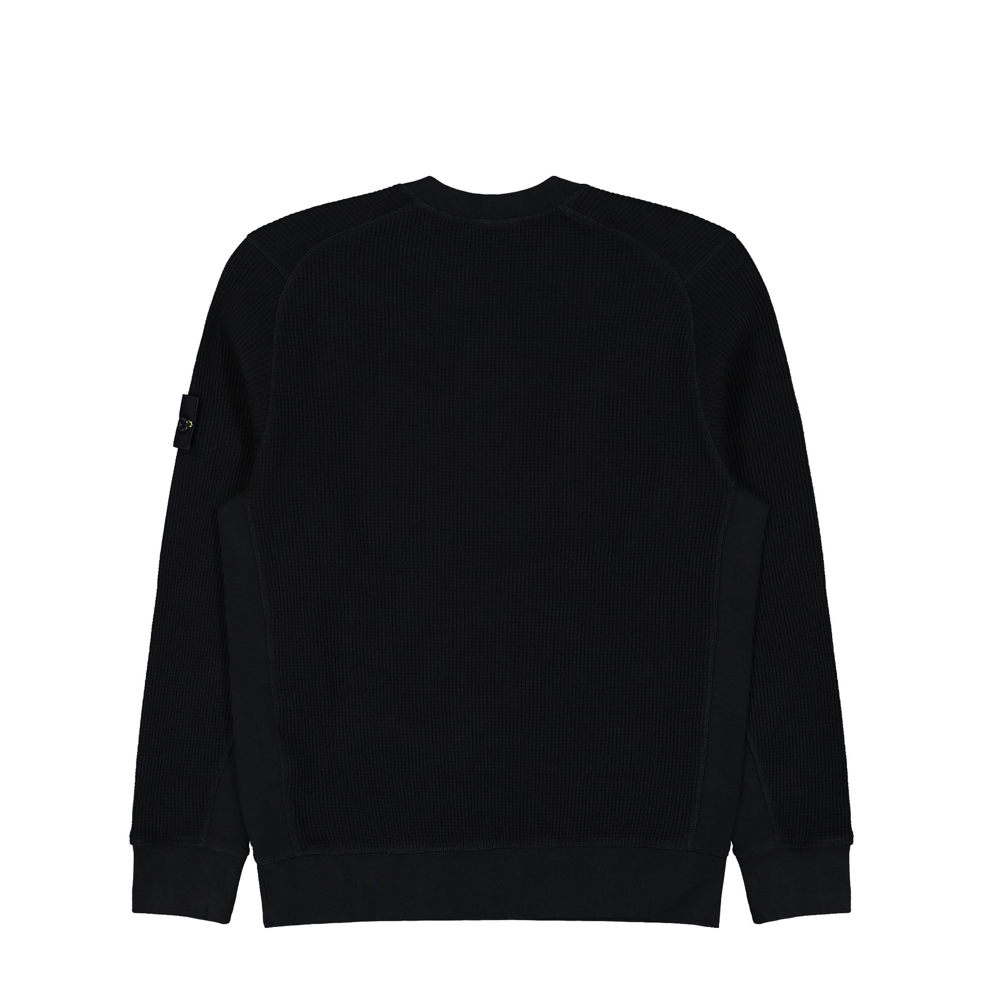 Stone Island Organic Cotton Waffle Fleece Sweatshirt Black Sweatshirts L1S156100056-S0044 V0029 Detail View 2 | GATE
