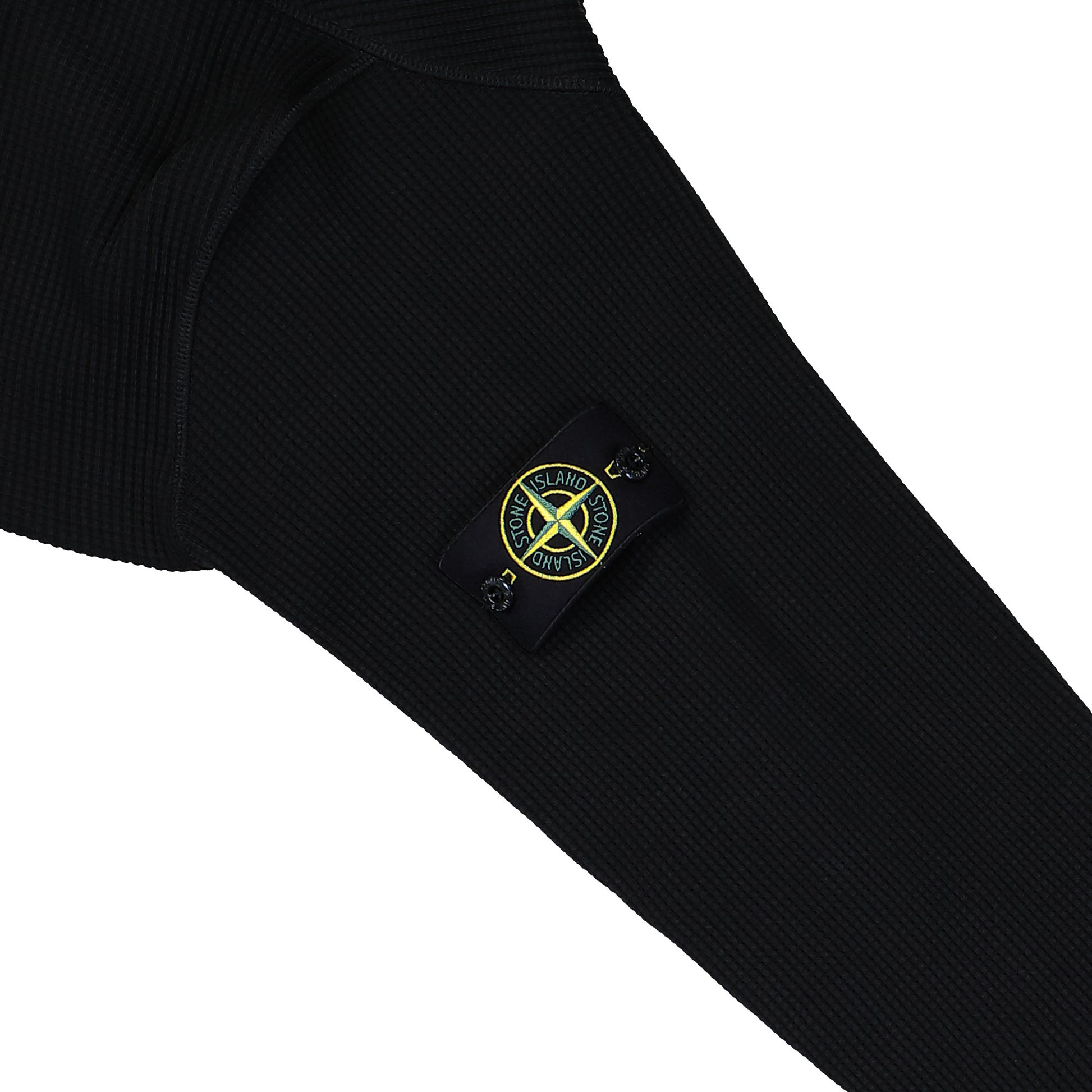 Stone Island Organic Cotton Waffle Fleece Sweatshirt Black Sweatshirts L1S156100056-S0044 V0029 Detail View 4 | GATE
