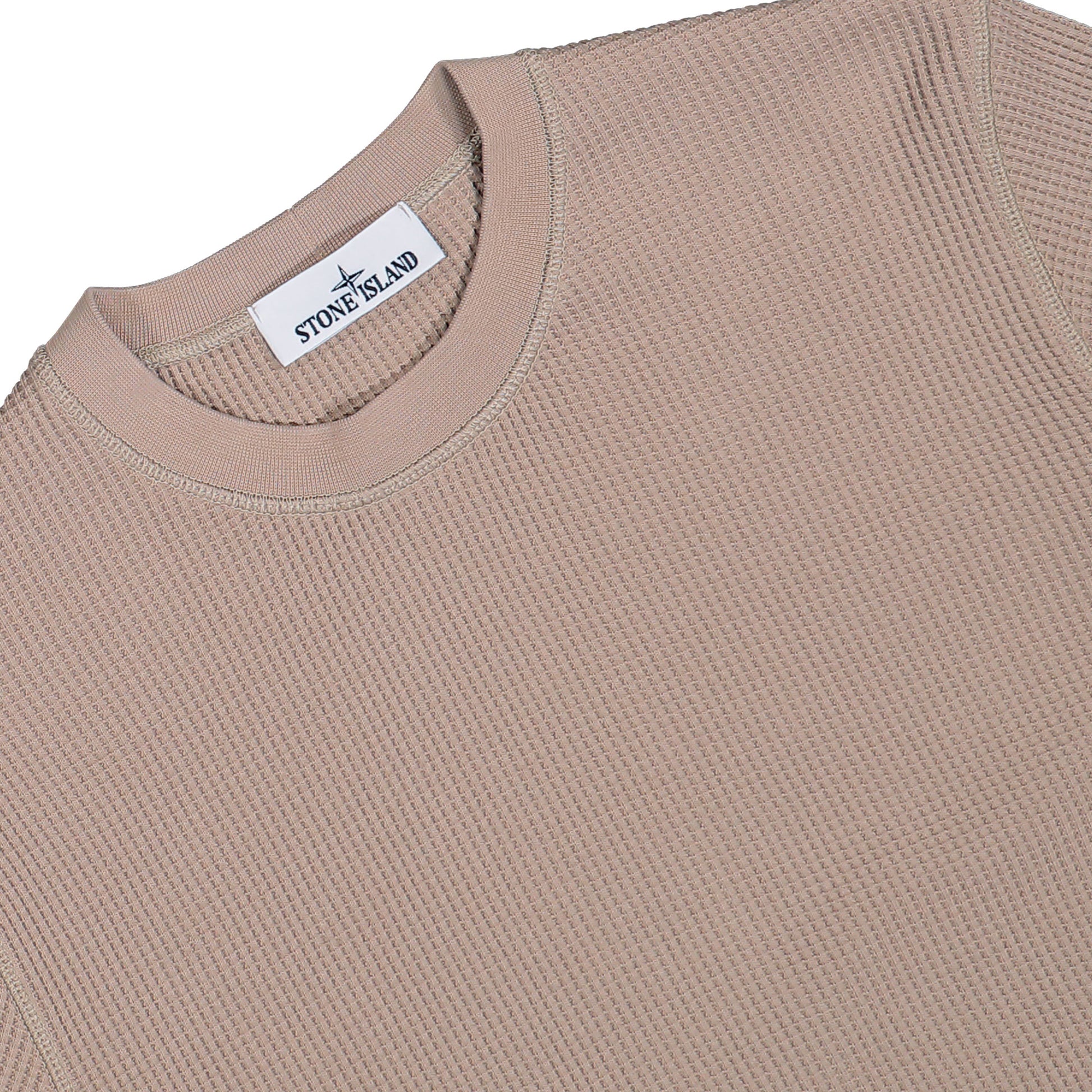 Stone Island Organic Cotton Waffle Fleece Sweatshirt Desert  Sweatshirts L1S156100056-S0044 V009A Detail View 3 | GATE
