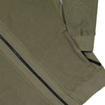 Stone Island Organic Cotton Waffle Fleece Zip Up Hoodie Sweater Military Green Tracksuit Tops L1S15 6100058-S0044 V005G Detail View 4 | GATE