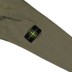Stone Island Organic Cotton Waffle Fleece Zip Up Hoodie Sweater Military Green Tracksuit Tops L1S15 6100058-S0044 V005G Detail View 5 | GATE