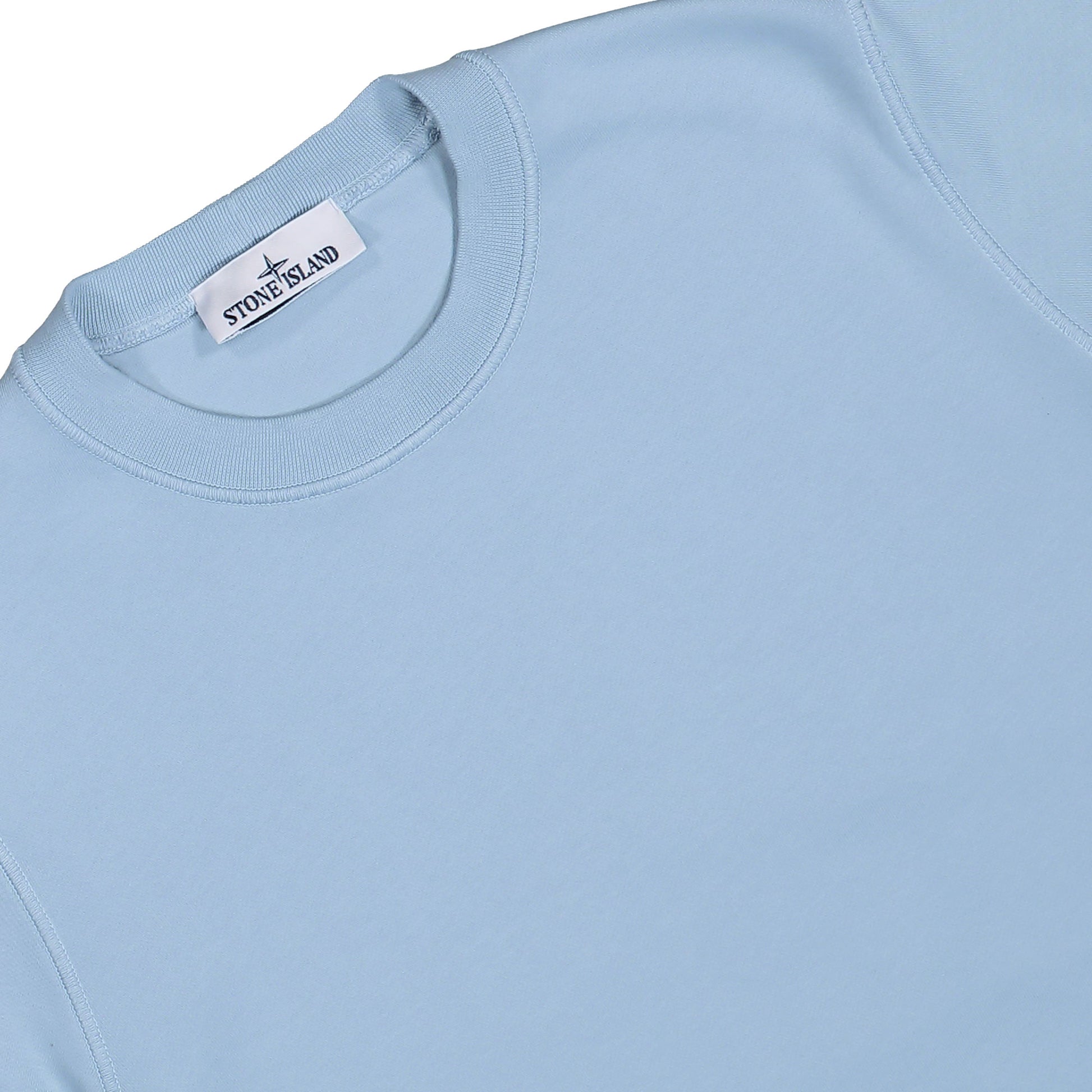 Stone Island Organic Cotton Fleece Sweatshirt Powder Blue Sweatshirts L1S156100060-S0051 V004A Detail View 3 | GATE
