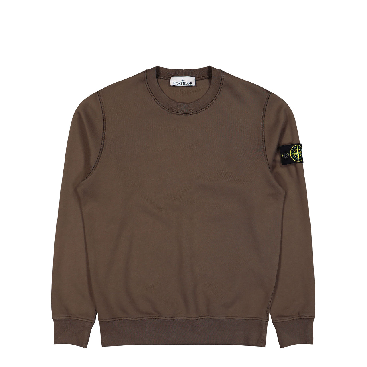 Stone Island Organic Cotton Fleece Sweatshirt Shadow Brown Sweatshirts L1S156100060-S0051 V007C Detail View 1 | GATE
