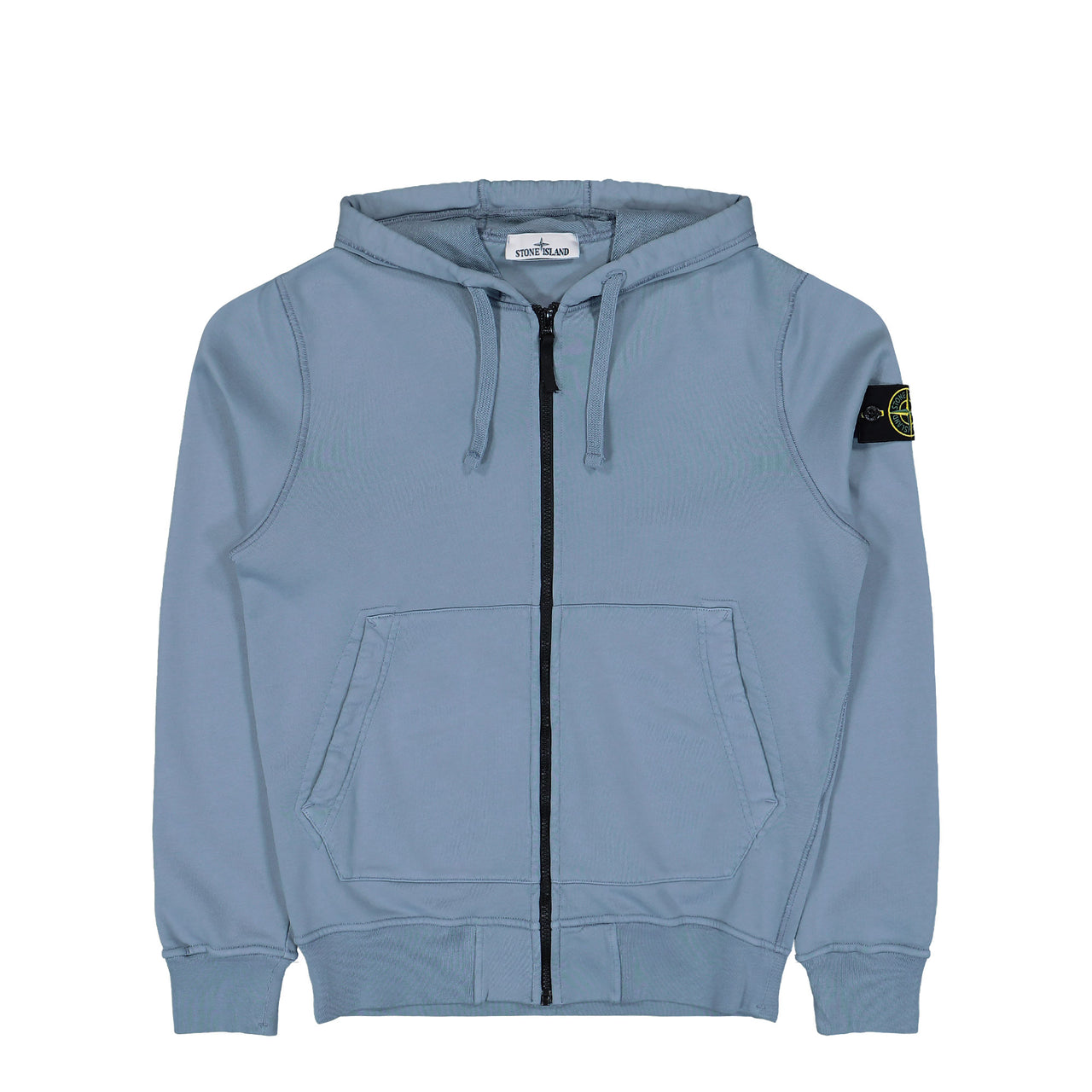 Stone Island Organic Cotton Fleece Zip Up Hoodie Sweater Dark Blue Tracksuit Tops L1S156100061-S0051 V0024 Detail View 1 | GATE

