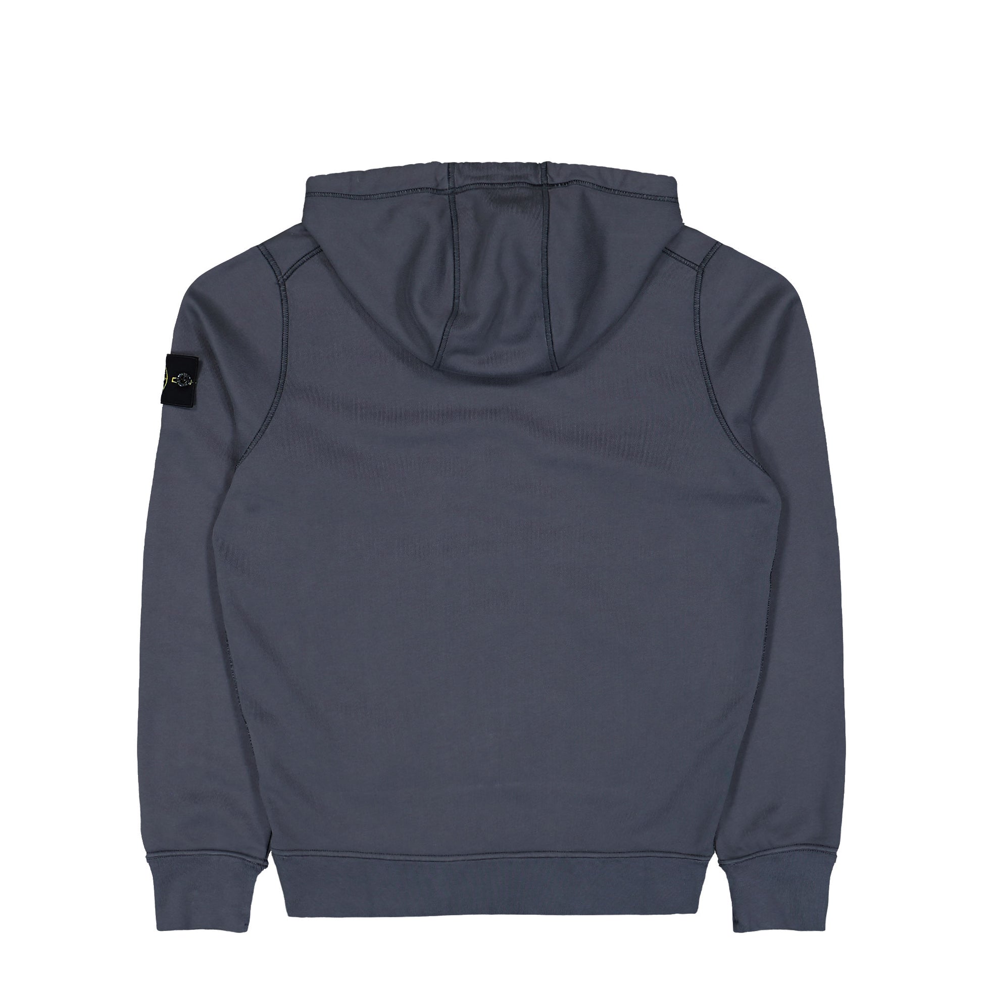 Stone Island Organic Cotton Fleece Zip Up Hoodie Sweater Blue Grey Tracksuit Tops L1S156100061-S0051 V002D Detail View 2 | GATE
