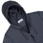 Stone Island Organic Cotton Fleece Zip Up Hoodie Sweater Blue Grey Tracksuit Tops L1S156100061-S0051 V002D Detail View 3 | GATE
