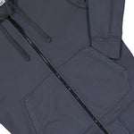 Stone Island Organic Cotton Fleece Zip Up Hoodie Sweater Blue Grey Tracksuit Tops L1S156100061-S0051 V002D Detail View 4 | GATE
