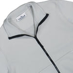 Stone Island Organic Cotton Fleece Zip Up Cardigan Pearl Grey Tracksuit Tops L1S156100063-S0051 V0061 Detail View 3 | GATE
