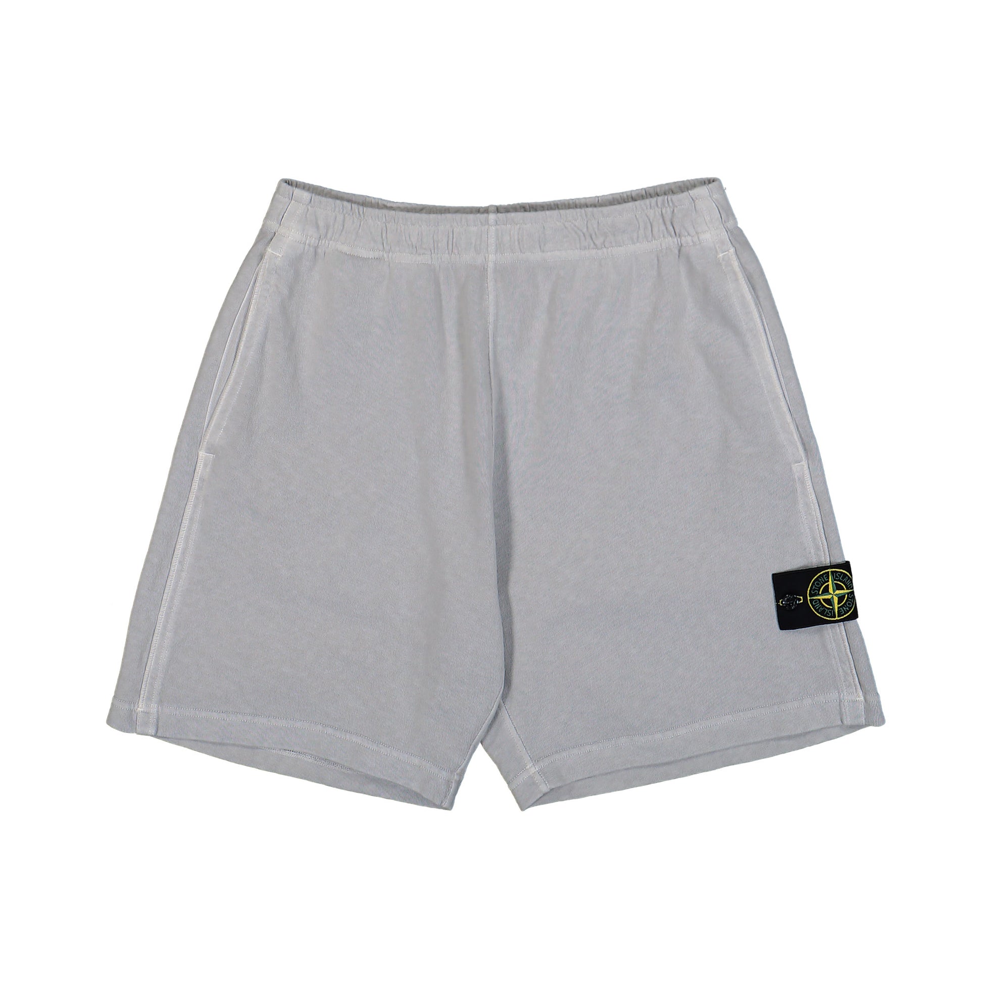 Stone Island Malfile Fleece Old Effect Shorts Pearl Grey Shorts L1S156200014-S0060 V0161 Detail View 1 | GATE
