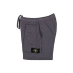 Stone Island Organic Cotton Fleece Shorts Blue Grey Shorts L1S156200022-S0051 V002D Detail View 3 | GATE

