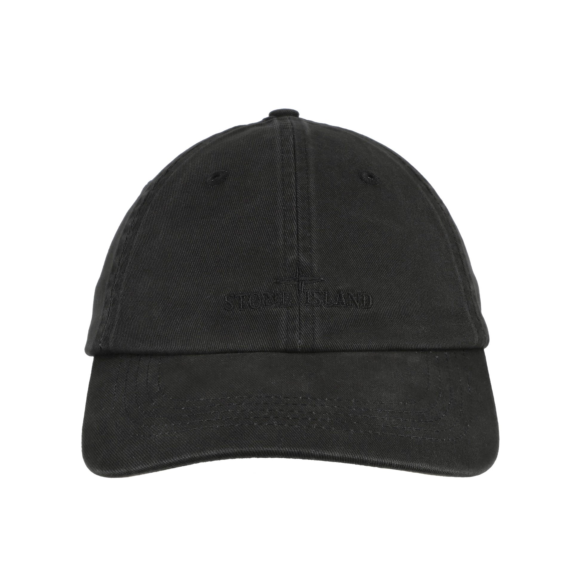 Stone Island Brushed Cotton Gabardine Hat Baseball Cap Black Caps L1S159100002-S0106 V0029 Detail View 4 | GATE
