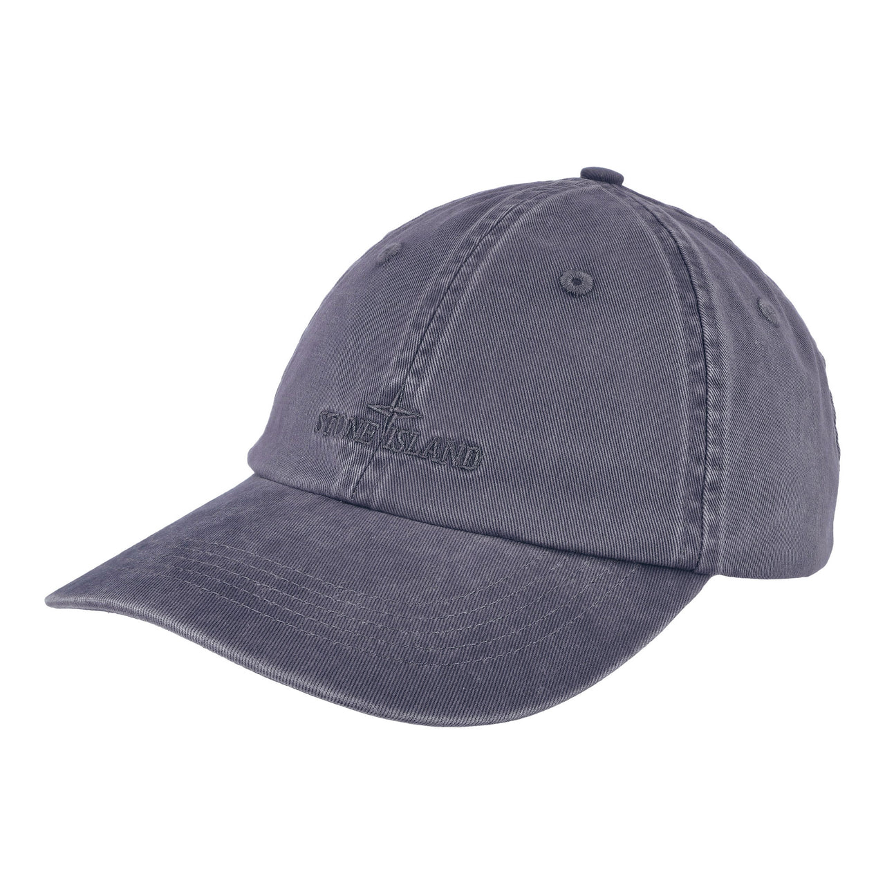 Stone Island Brushed Cotton Gabardine Hat Baseball Cap Blue Grey Caps L1S159100002-S0106 V002D Detail View 1 | GATE
