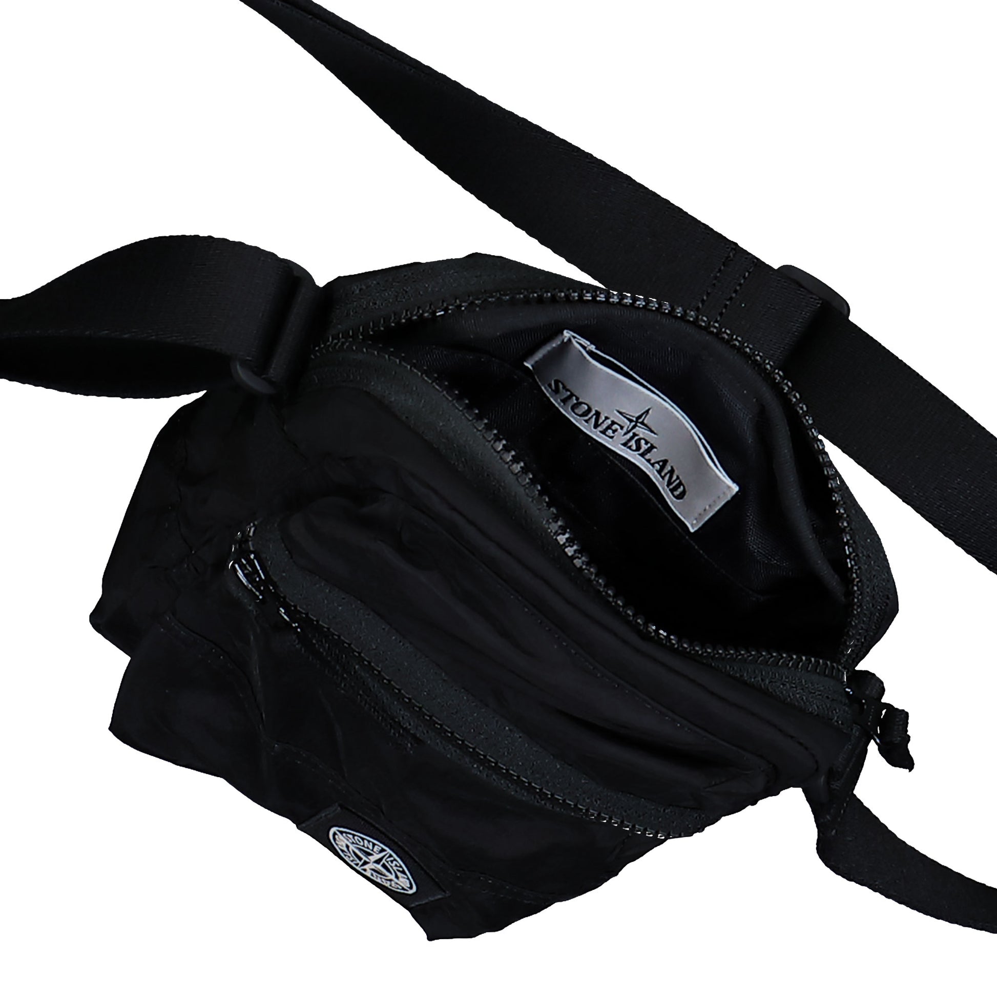 Stone Island Coated Nylon Metal In Econyl Cross Body Bag Black Cross Body Bags L1S159200015-S0251 V0029  Detail View 5 | GATE
