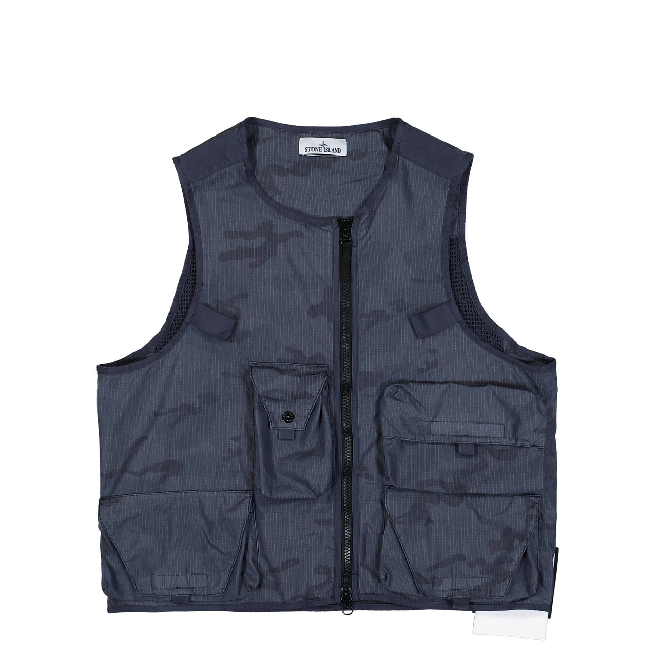 Stone Island Faded Camo Light Ripstop-TC Vest Blue Grey Vest L1S15G100006-S00E9 V002D Detail View 1 | GATE
