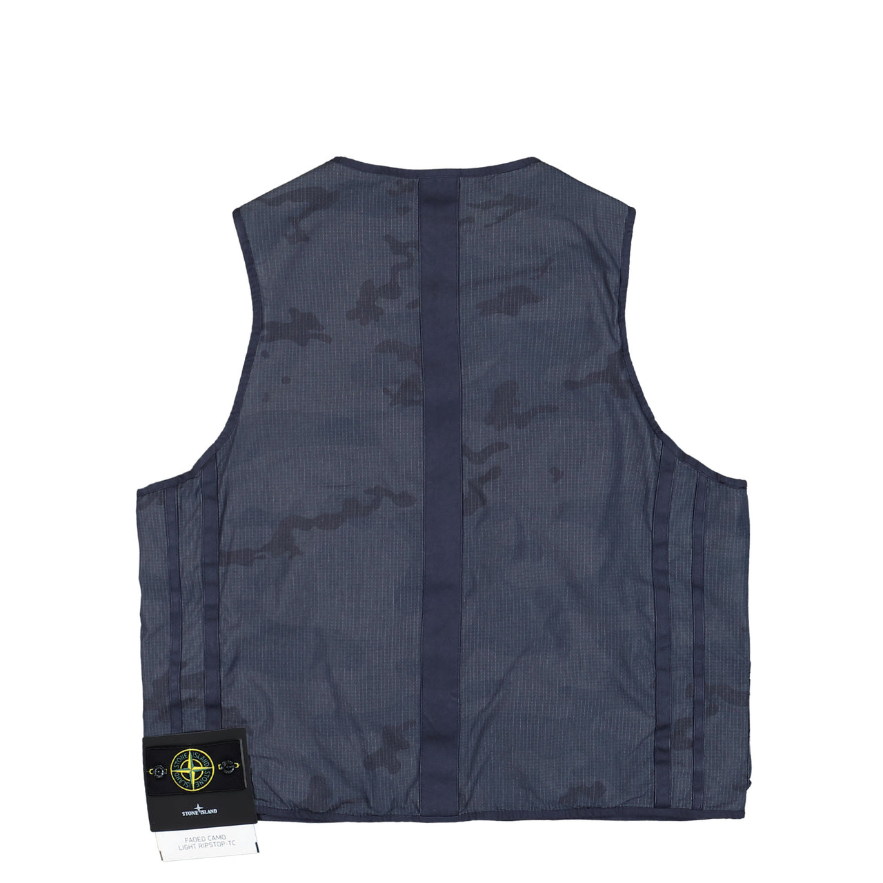 Stone Island Faded Camo Light Ripstop-TC Vest Blue Grey Vest L1S15G100006-S00E9 V002D Detail View 1 | GATE
