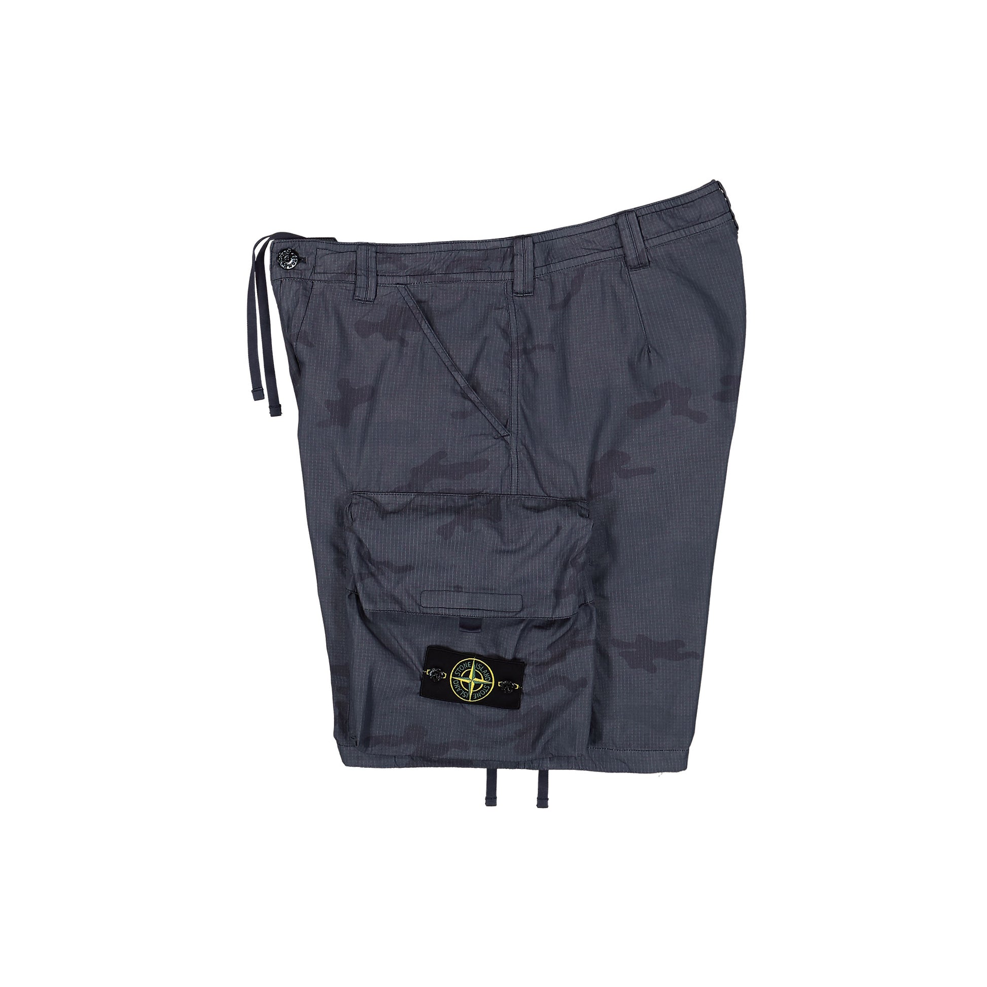 Stone Island Bermuda Loose Wide Shorts Blue Grey Shorts L1S15L100009-S00E9 V002D Detail View 3 | GATE
