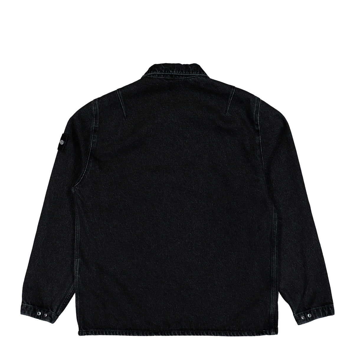 Stone Island Black Cotton Zip-Up Denim Overshirt Black Medium Wash Shirts L2S141200002-S0J32 VJ902 Detail View 1 | GATE