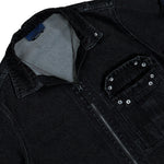 Stone Island Black Cotton Zip-Up Denim Overshirt Black Medium Wash Shirts L2S141200002-S0J32 VJ902 Detail View 3 | GATE