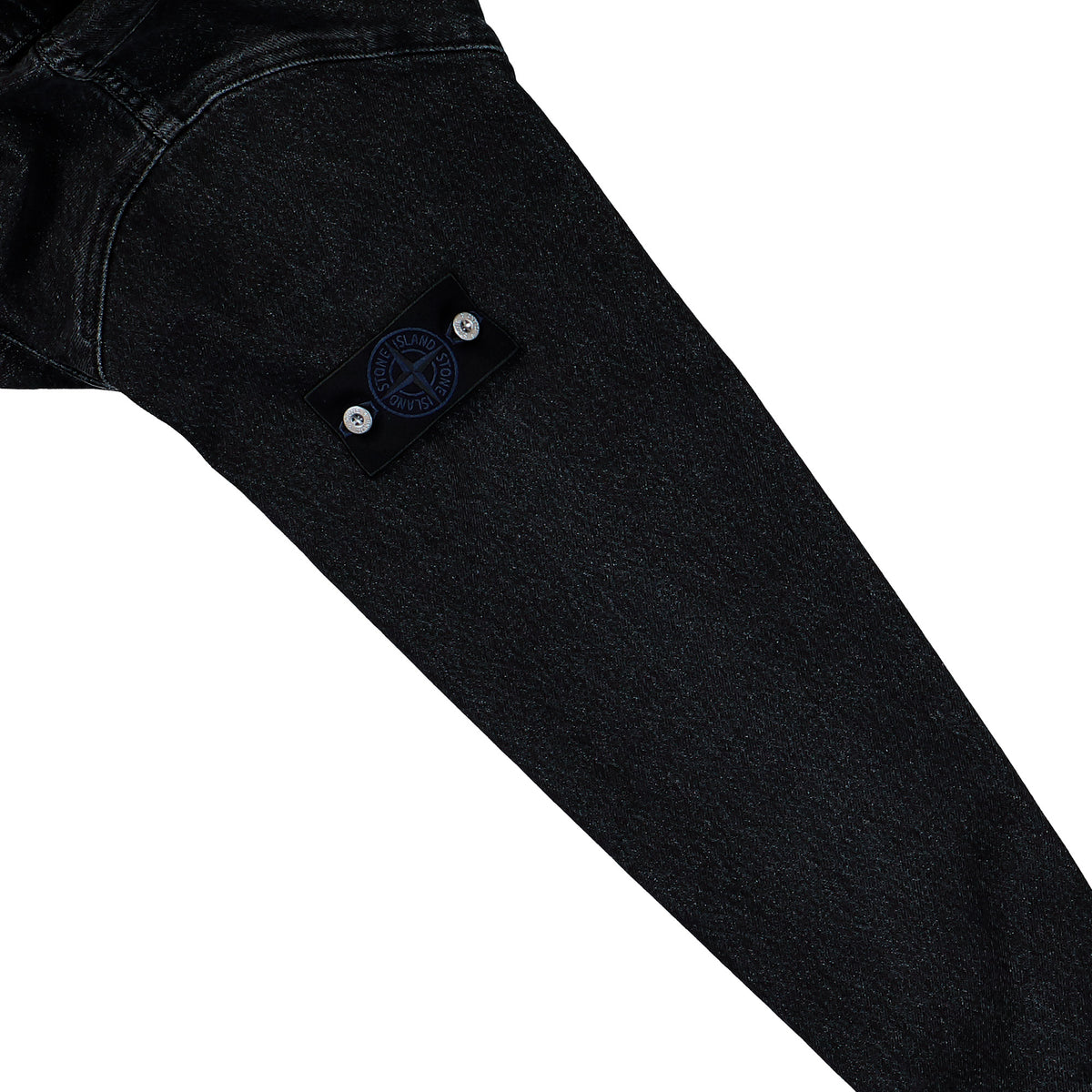 Stone Island Black Cotton Zip-Up Denim Overshirt Black Medium Wash Shirts L2S141200002-S0J32 VJ902 Detail View 4 | GATE