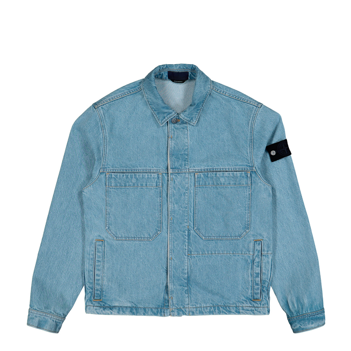 Stone Island Coach Jacket W Button Fastening Blue Light Wash Jackets L2S144100006-S0J33 VJ204 Detail View 1 | GATE