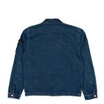 Stone Island Grainy Wash Indigo Denim Biker Jacket Blue Medium Wash Jackets L2S144100006-S0J34 VJ202 Detail View 2 | GATE