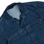 Stone Island Grainy Wash Indigo Denim Biker Jacket Blue Medium Wash Jackets L2S144100006-S0J34 VJ202 Detail View 3 | GATE