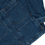 Stone Island Grainy Wash Indigo Denim Biker Jacket Blue Medium Wash Jackets L2S144100006-S0J34 VJ202 Detail View 4 | GATE