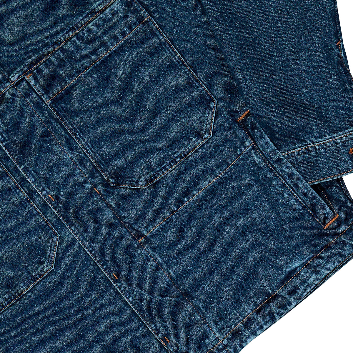 Stone Island Grainy Wash Indigo Denim Biker Jacket Blue Medium Wash Jackets L2S144100006-S0J34 VJ202 Detail View 4 | GATE