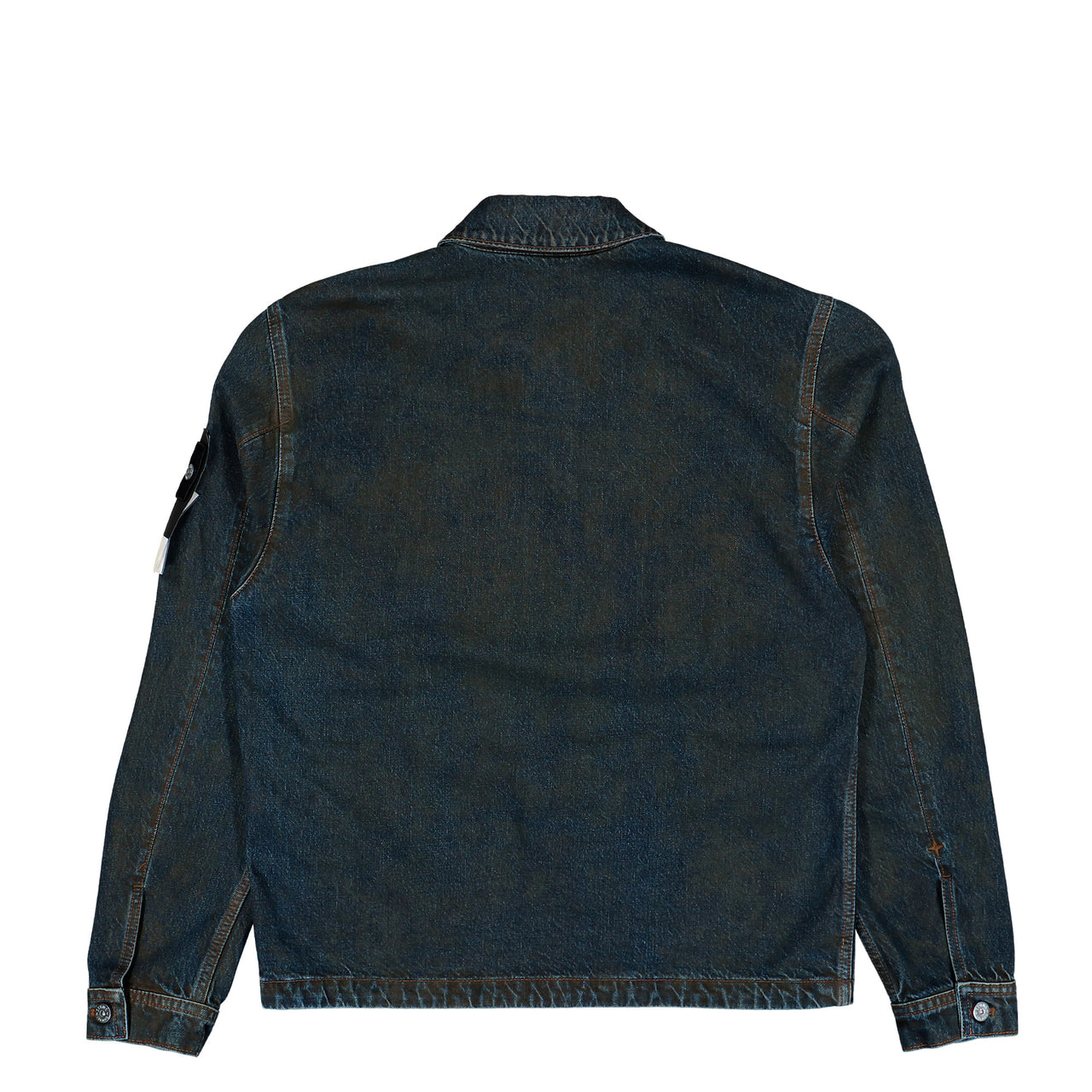 Stone Island Laser Pigment Indigo Denim Biker Jacket Blue Black Jackets L2S144100006-S0J40 VJ229 Detail View 1 | GATE