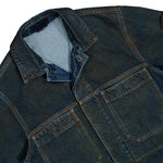 Stone Island Laser Pigment Indigo Denim Biker Jacket Blue Black Jackets L2S144100006-S0J40 VJ229 Detail View 3 | GATE