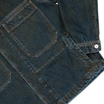 Stone Island Laser Pigment Indigo Denim Biker Jacket Blue Black Jackets L2S144100006-S0J40 VJ229 Detail View 4 | GATE