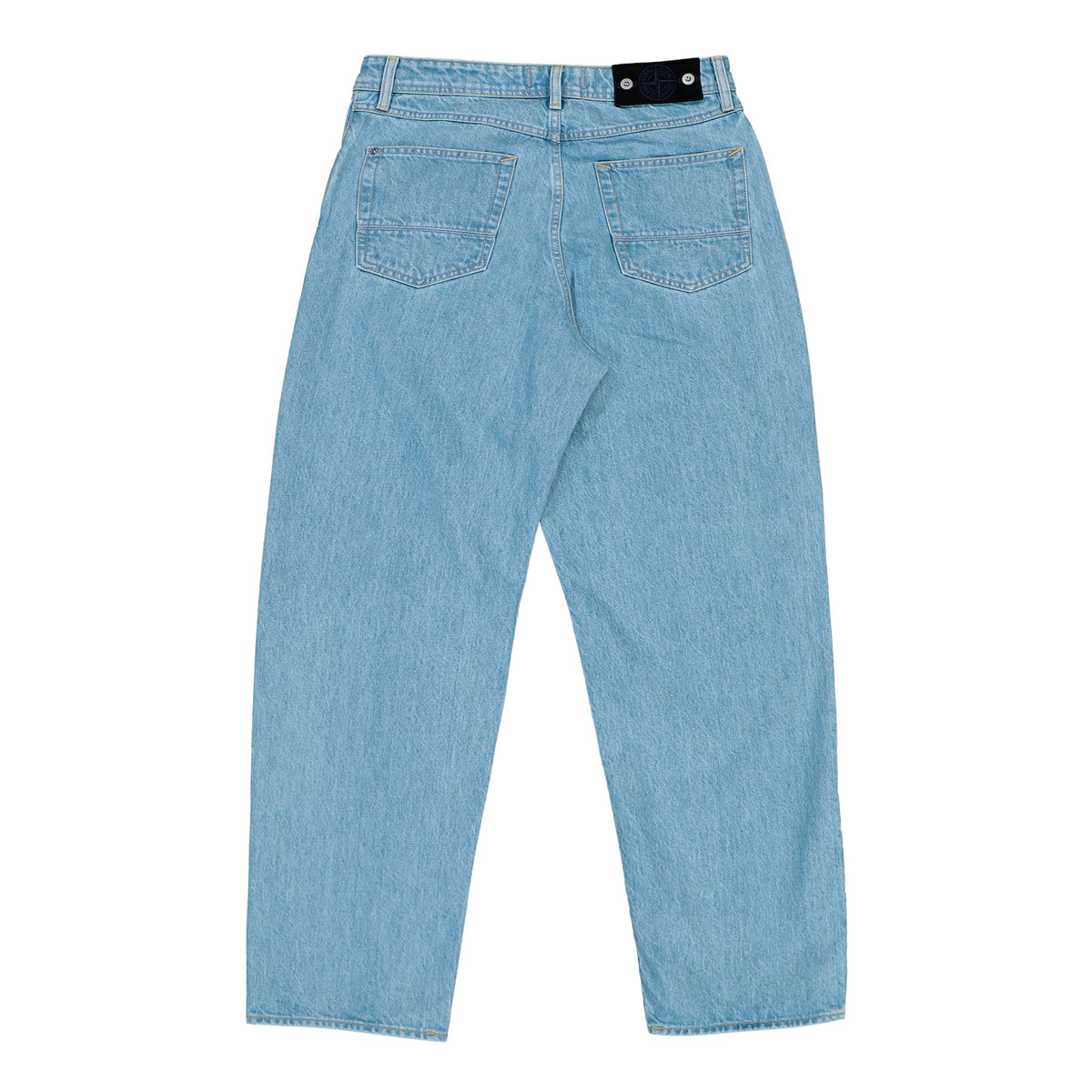 Stone Island Indigo Denim Grainy Wash Five-Pocket Jeans Blue Light Wash Denim L2S14J100006-S0J33 VJ204 Detail View 2 | GATE