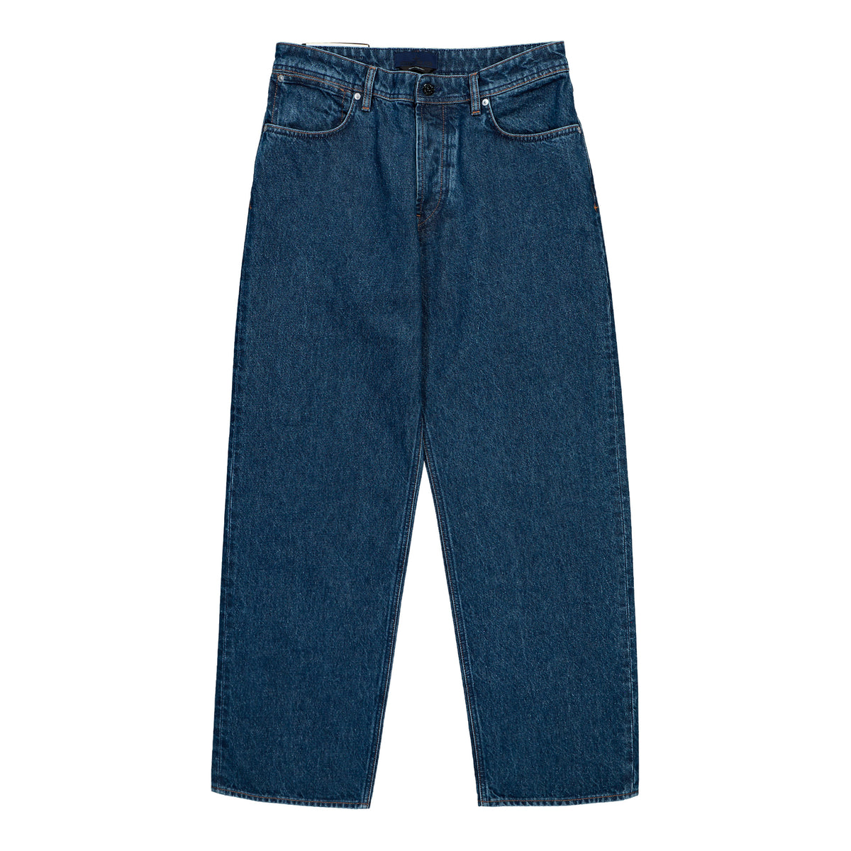 Stone Island Loose-Fit Grainy Wash Indigo Denim Trousers Blue Medium Wash Denim L2S14J100006-S0J34 VJ202 Detail View 1 | GATE
