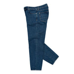 Stone Island Loose-Fit Grainy Wash Indigo Denim Trousers Blue Medium Wash Denim L2S14J100006-S0J34 VJ202 Detail View 3 | GATE