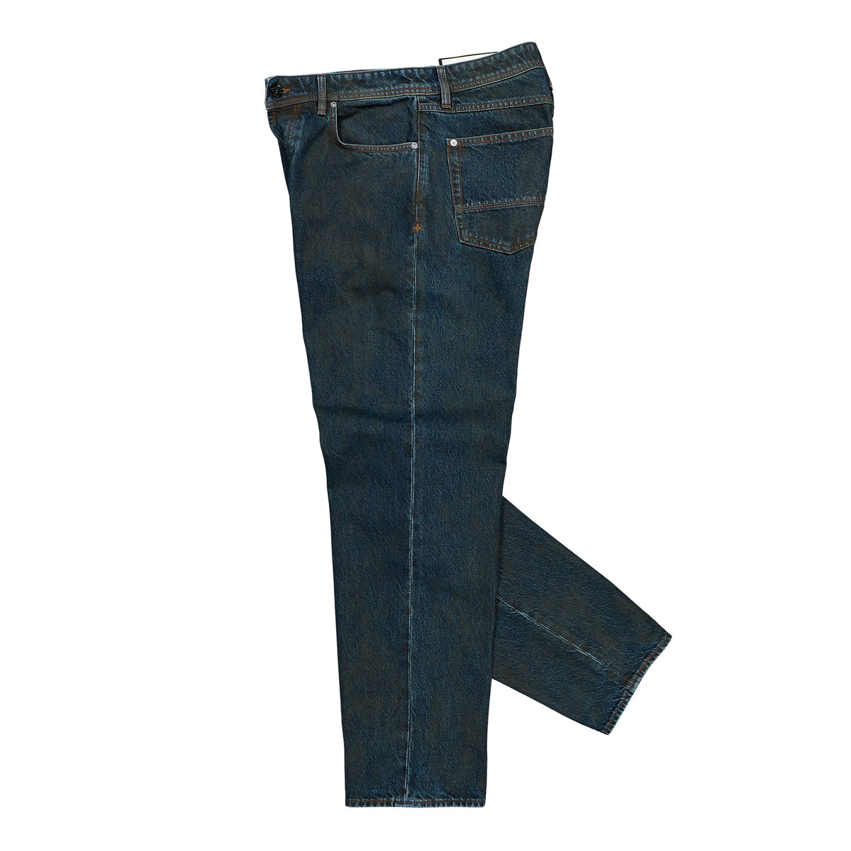 Stone Island Loose-Fit Laser Pigment Indigo Denim Trousers Blue Black Denim L2S14J100006-S0J40 VJ229 Detail View 3 | GATE