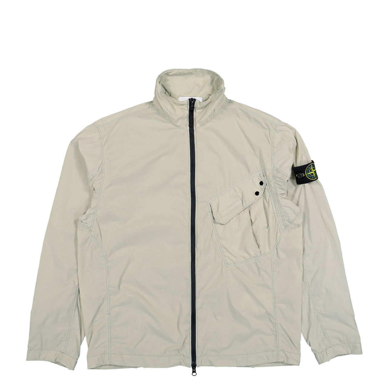 Stone Island Comfort-Fit Zip-Up Overshirt With Chest Pocket Sand Jackets L2S151200015-S0474 V0095 Detail View 1 | GATE