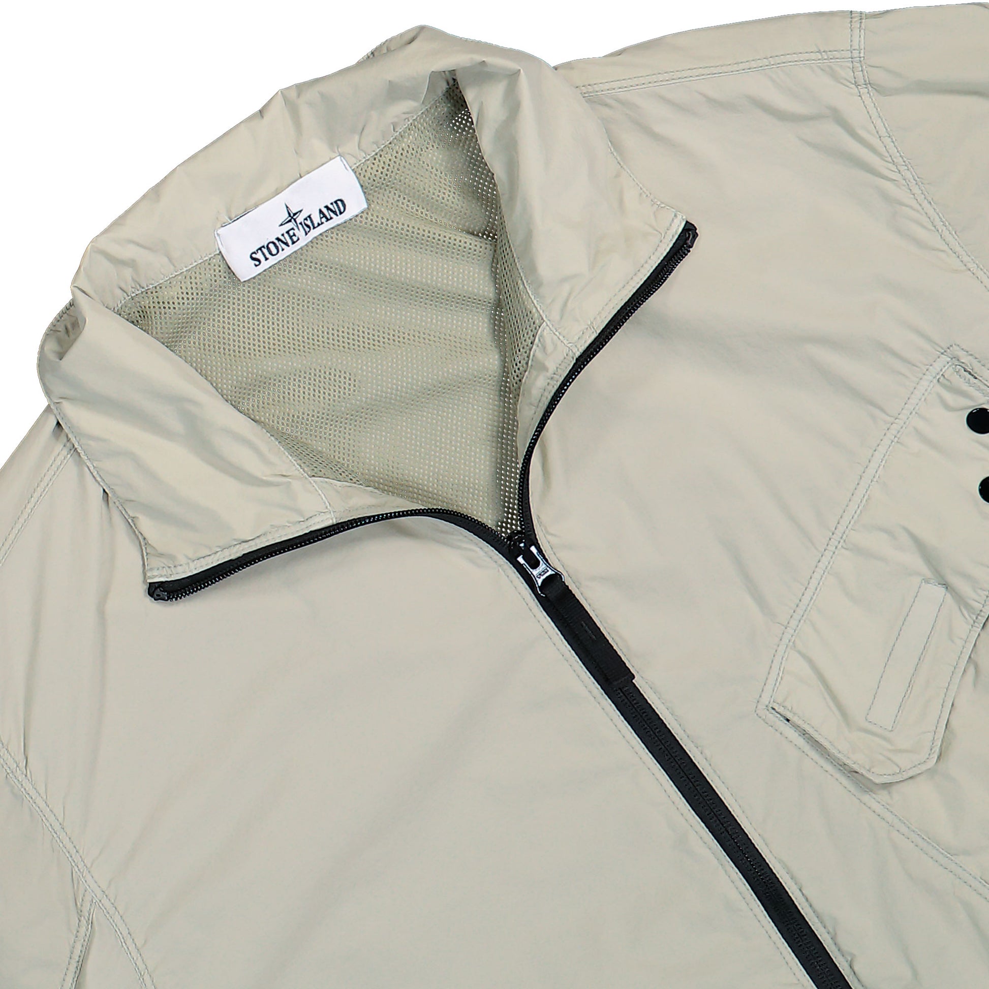 Stone Island Comfort-Fit Zip-Up Overshirt With Chest Pocket Sand Jackets L2S151200015-S0474 V0095 Detail View 3 | GATE