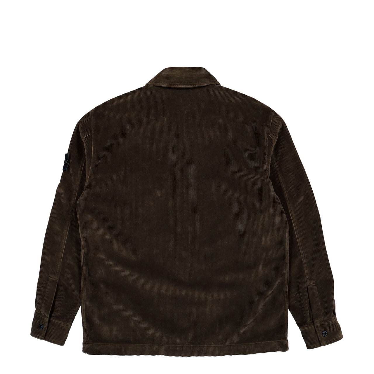 Stone Island Comfort-Fit Snap-Front Corduroy Overshirt With Chest Pocket Coal Grey Shirts L2S154100013-S0483 V0029 Detail View 1 | GATE