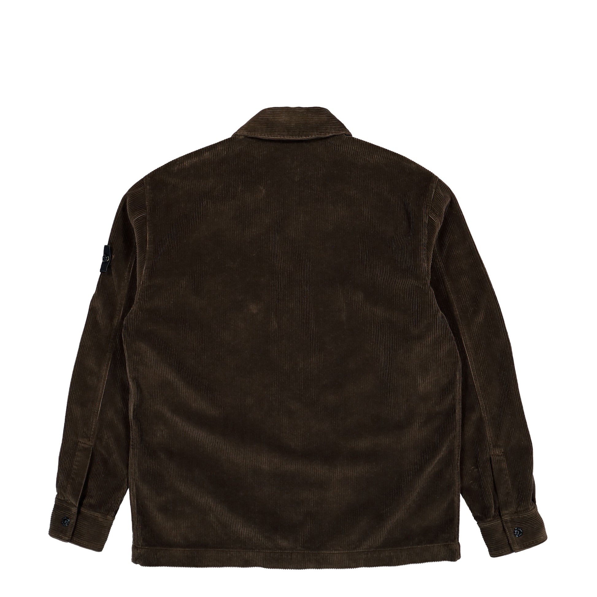 Stone Island Comfort-Fit Snap-Front Corduroy Overshirt With Chest Pocket Coal Grey Shirts L2S154100013-S0483 V0029 Detail View 2 | GATE