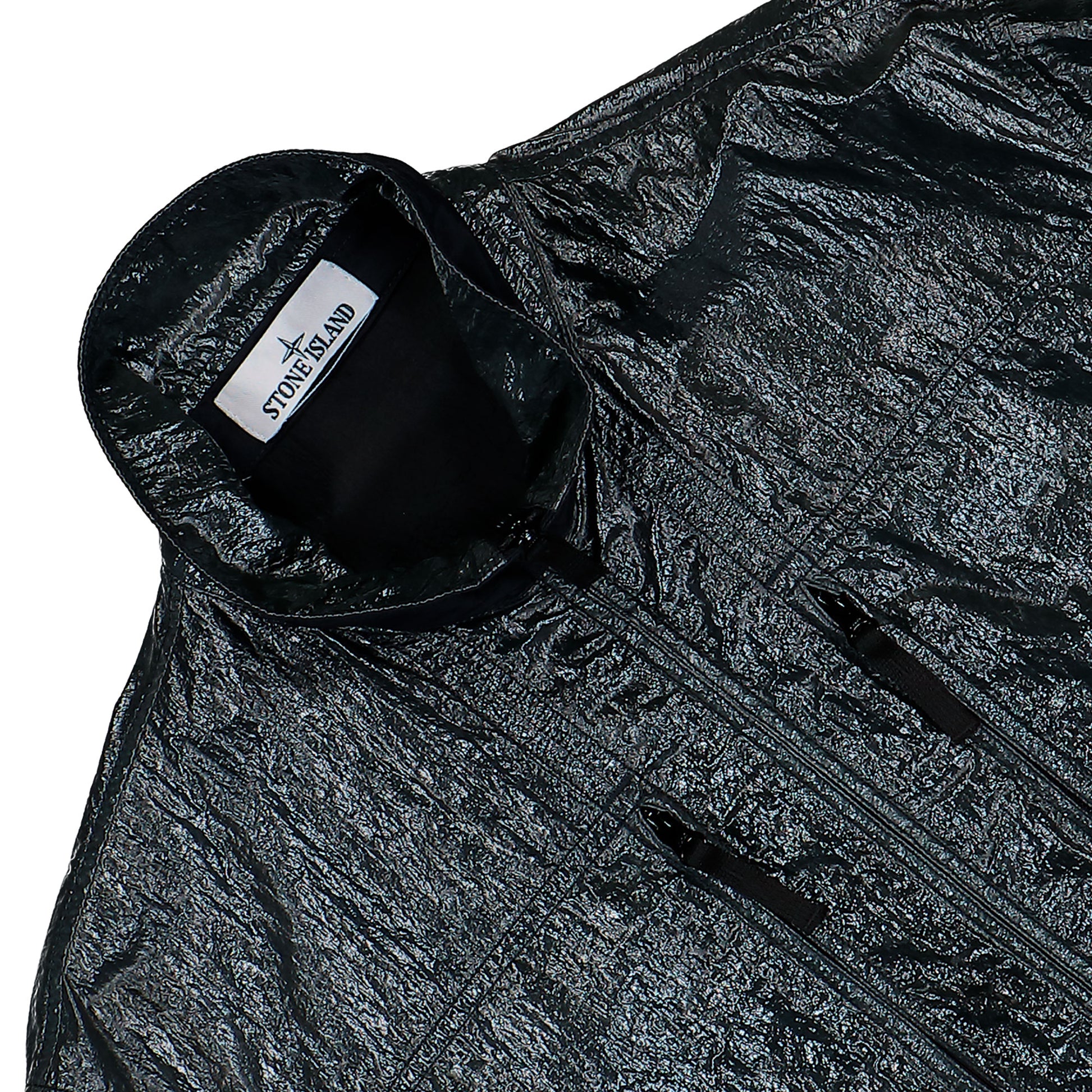 Stone Island Overshirt W Polyurethanic Resin Coating Black Jackets L2S151200031-S0445 V005S Detail View 4 | GATE