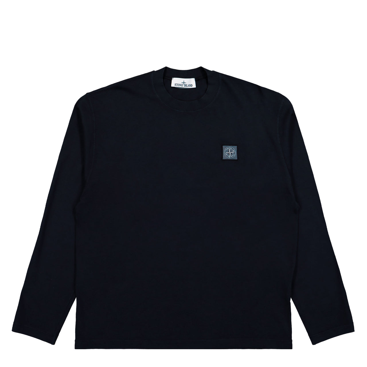 Stone Island Tonal Compass Patch Longsleeve T-Shirt Navy Blue Longsleeves L2S152100007-S0500 V0020 Detail View 1 | GATE