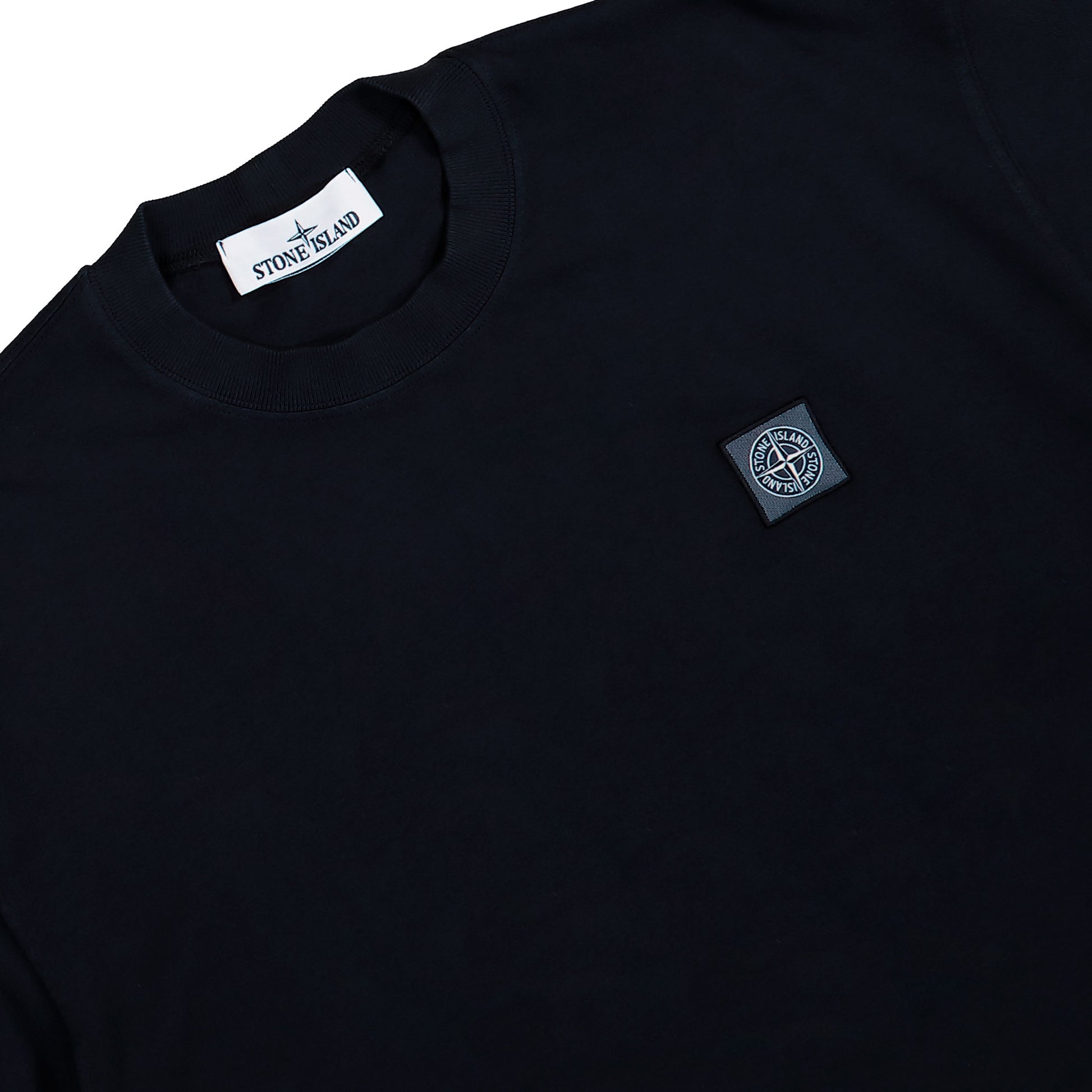 Stone Island Tonal Compass Patch Longsleeve T-Shirt Navy Blue Longsleeves L2S152100007-S0500 V0020 Detail View 3 | GATE