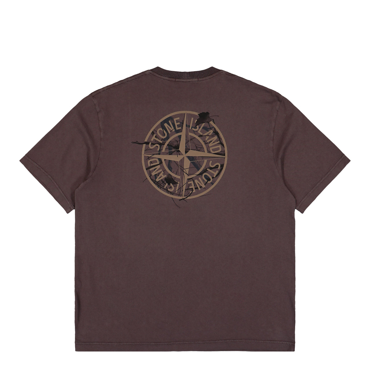 Stone Island Compass Back Print SS T-Shirt Dark Burgundy T-Shirts L2S152100001-S0E19 V0011 Detail View 1 | GATE