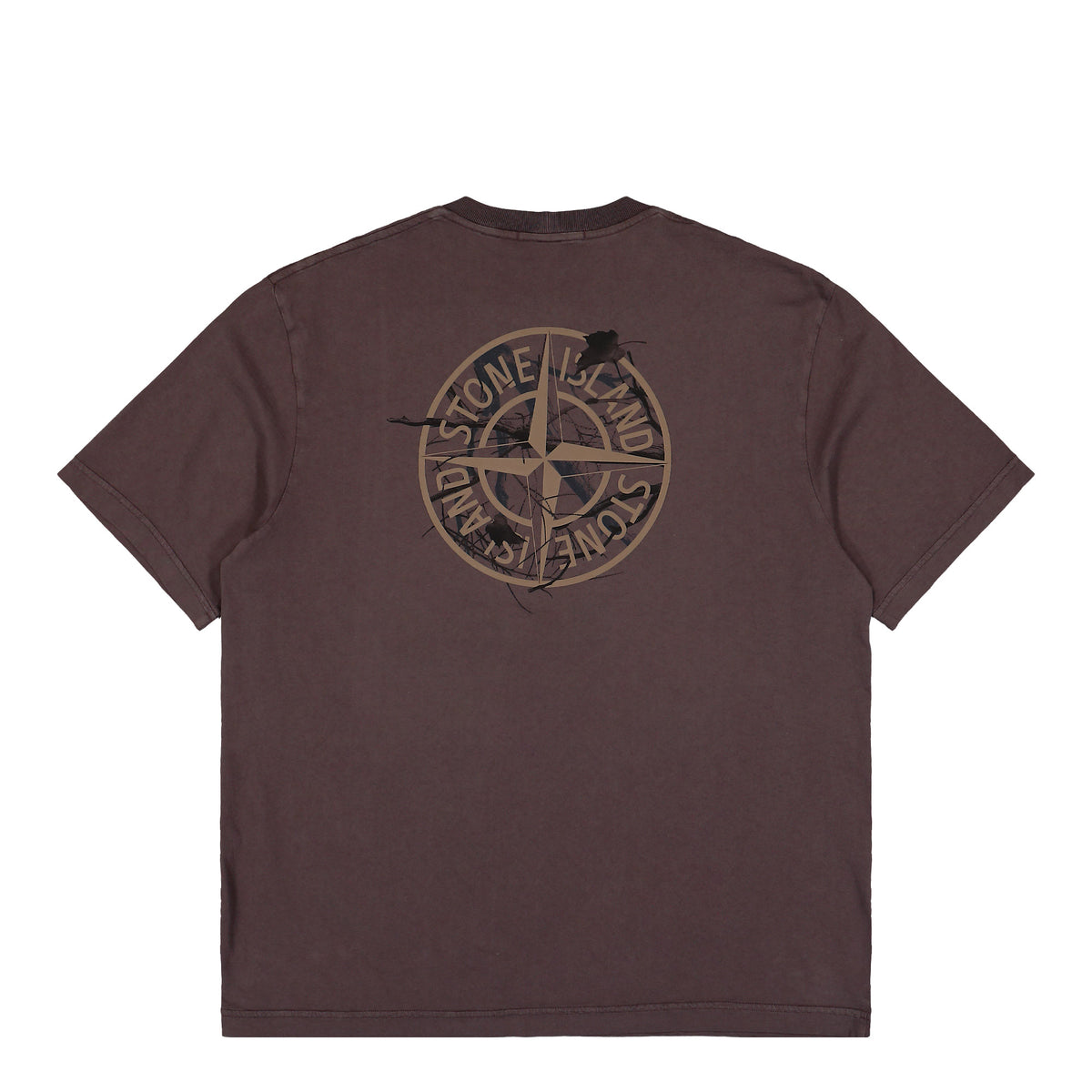 Stone Island Compass Back Print SS T-Shirt Dark Burgundy T-Shirts L2S152100001-S0E19 V0011 Detail View 2 | GATE